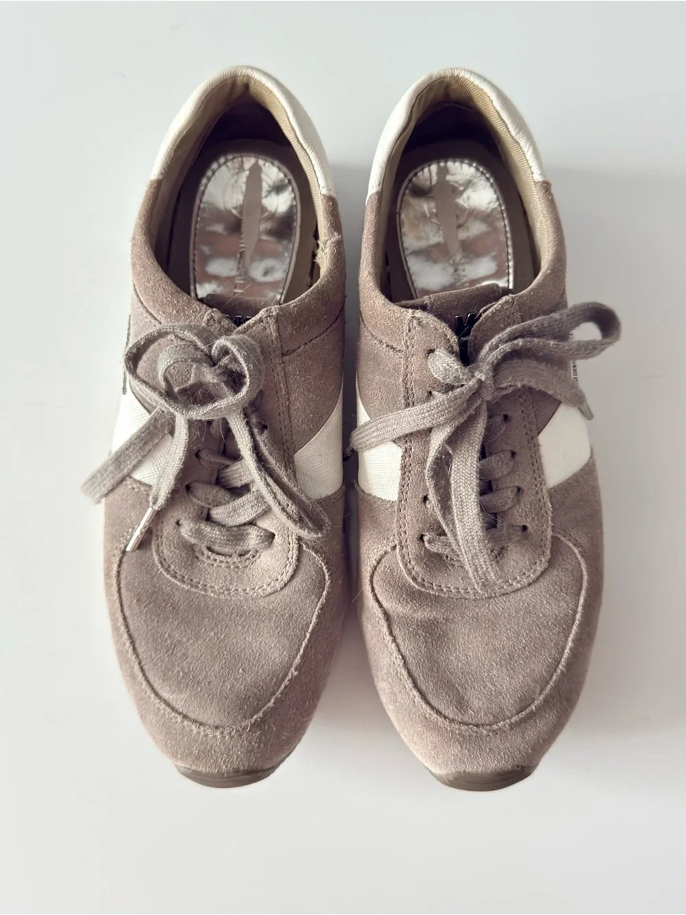 Michael Kors Allie Women's Sz8,5 Gray Suede Trainer Fashion Sneakers